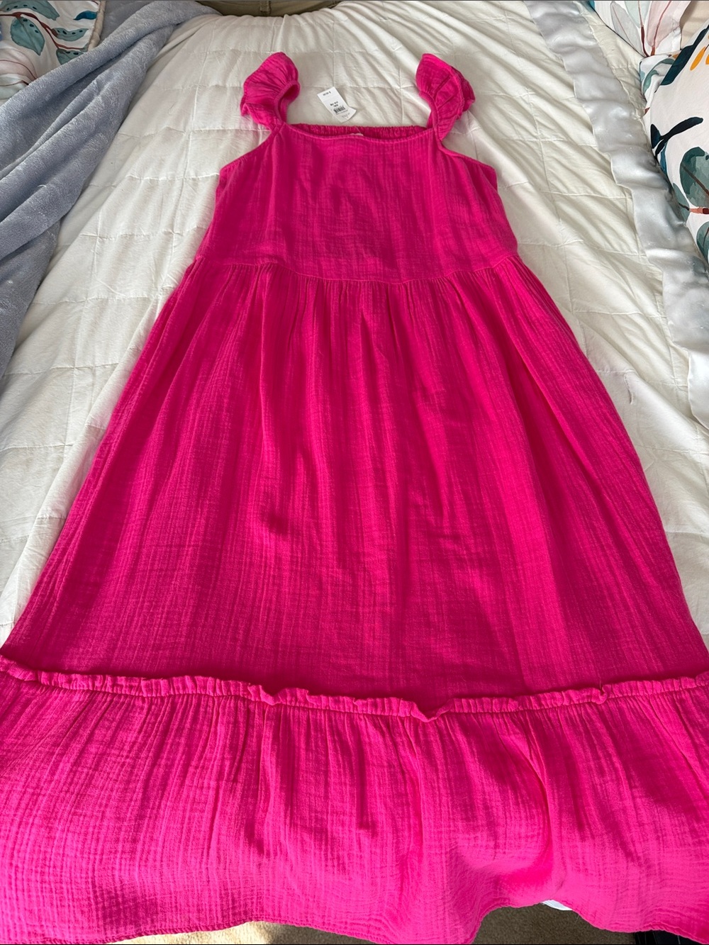 GAP Hot Pink Ruffle Strap Cotton Sundress